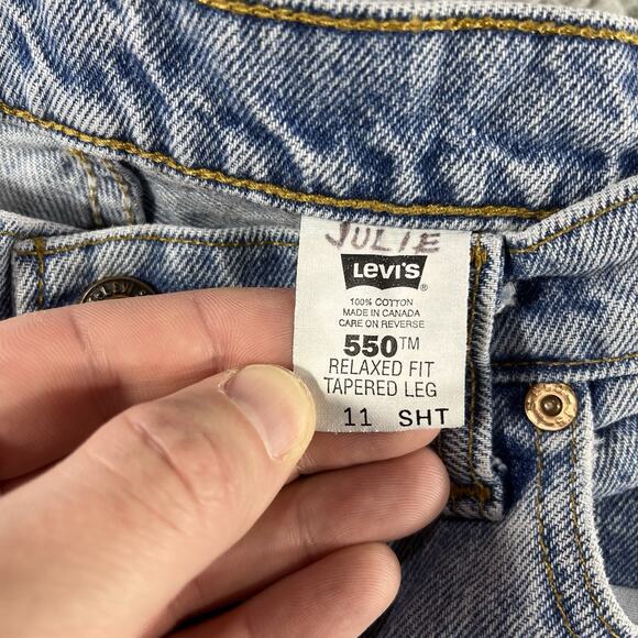 VINTAGE LEVIS 550 JEANS WOMENS 11 SHORT BLUE FITS 30x29 RELAXED TAPERED LEG 90s - Picture 2 of 11